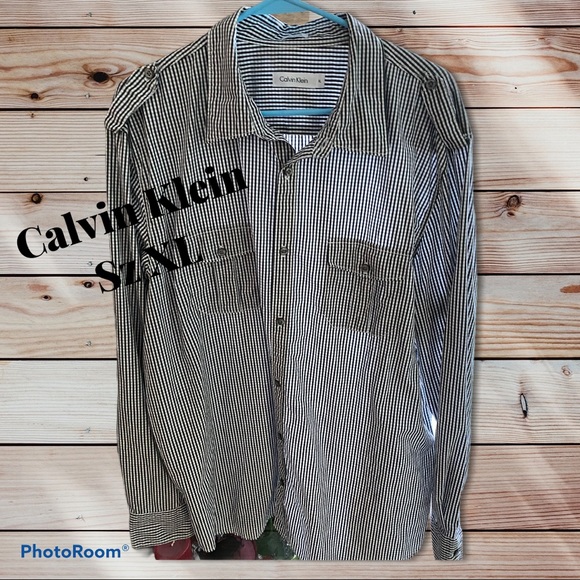 Calvin Klein Other - Calvin Klein XL button down, black white plaid